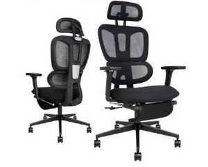 lot 277 image: Mesh Office Chair Big and Tall with Foot Rest $179.99 Retail - Brand New