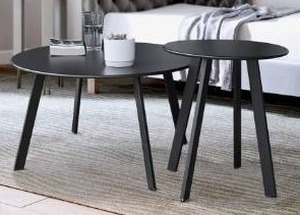 lot 311 image: Modern Coffee Table Set of 2 Black $63.99 Retail - Brand New
