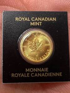 lot 02 image: 2023 CANADIAN MAPLE LEAF 1 GRAM .9999 FINE GOLD