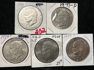 lot 14 image: 5 US EISENHOWER DOLLARS