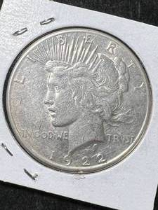 lot 15 image: 1922-S US PEACE SILVER DOLLAR