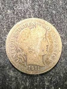 lot 19 image: 1911 US BARBER DIME