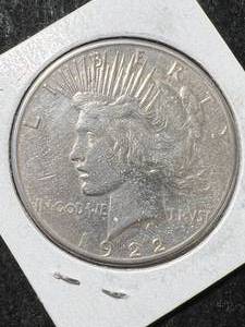 lot 23 image: 1922-S US PEACE SILVER DOLLAR