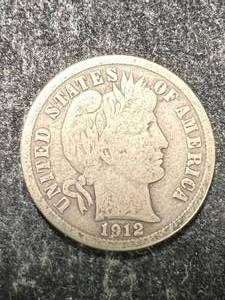 lot 26 image: 1912-D US BARBER DIME