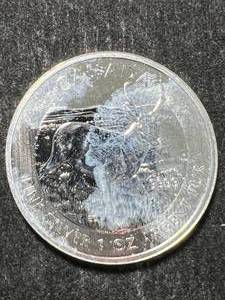 lot 50 image: 2013 CANADIAN PRONGHORN 1 TROY OZ .9999 FINE SILVER