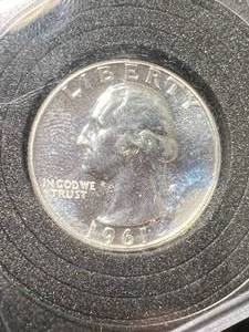 lot 58 image: 1961 US PROOF WASHINGTON QUARTER IN CASE
