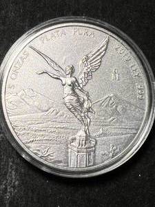 lot 64 image: 5 TROY OZ .999 FINE SILVER MEXICAN LIBERTAD IN AIRTITE
