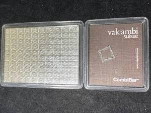 lot 65 image: 100 GRAMS .999 FINE SILVER VALCAMBI SUISSE BAR