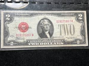 lot 68 image: 1928D US RED SEAL $2 BILL