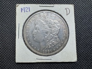 lot 27 image: 1921 D Morgan Silver Dollar