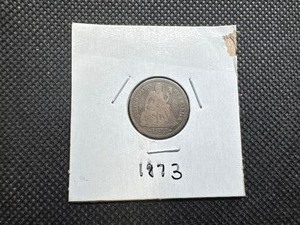 lot 45 image: 1873 Seated Liberty Dime
