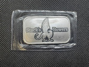 lot 54 image: 2023 Stacks and Bowers 1 oz Silver Bar