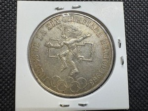 lot 61 image: 1968 Mexico 25 Pesos Silver Olympic Coin