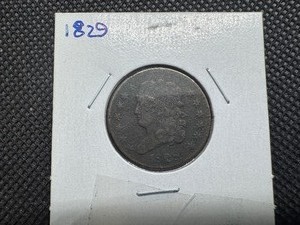 lot 62 image: 1829 Classic Head Half Cent