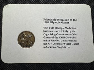 lot 66 image: 1984 Friendship Medallion of the Olympic Games