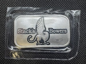 lot 70 image: 2023 Stacks and Bowers 1 oz Silver Bar