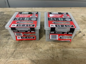 lot 7 image: COBRA ANCHORS Lot of 2 Packs of- 12 in. x 4-14 in. Carbon Steel Stainless Still Wedge Hex Head 46lbs. Wedge Anchor (25-Pack)