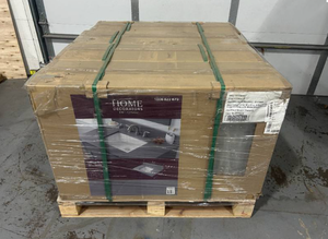 lot 8 image: HOME DECORATORS COLLECTION Pallet of 4- 37 in. W x 22 in. D Quartz Vanity Top in Cerous Gray with White Ceramic Rectangular Single Sink- Retail Value of $1,236