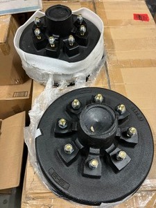 lot 46 image: 2 PACK - Electric Trailer Brake Drum, 8-Hole on 4-Inch Bolt Circle Brake Drum for 7000 lbs Trailer Axles, Long Service Life, Replacement of 12 Inch Brake Hub Drums Assembly for Trailers, RVs