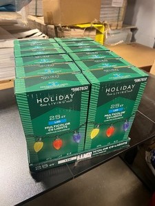lot 54 image: Quantity 12 - Holiday Living 25 ct - Multicolor C9 Christmas Lights