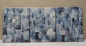 lot 65 image: Blue Abstract Wall Art  3 - Piece