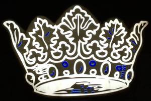 lot 96 image: Light Up Your Life Crown Shape LED Sign for Indoor or Outdoor Use (View Photos)