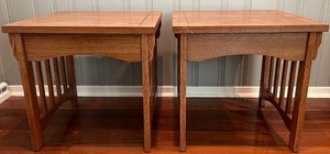 lot 66N image: SR - Pair of Oak Mission Style End Tables
