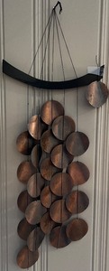 lot 73N image: SR - Hanging Copper-Tone Metal Wind Chime Decor