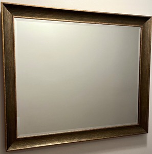 lot 104N image: ENTRY-Framed Wall Mirror with Wood Grain Finish