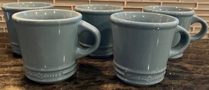 lot 105N image: K - Set of 5 Caribou Coffee Ceramic Mugs in Blue