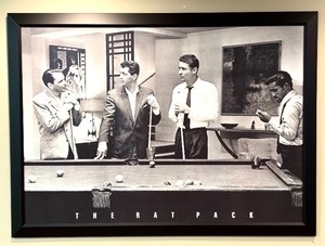 lot 45H image: LL - Large Framed Rat Pack Black and White Wall Art Print