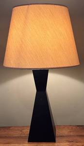lot 51H image: LL - 28 Inch Table Lamp with Black Base and Silky Shade