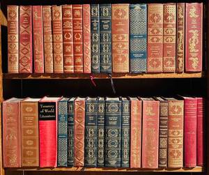 lot 60H image: LL - Large Lot of Vintage Decorative Books with Gilt Spines