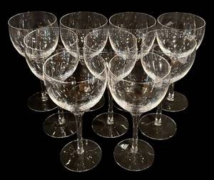 lot 121H image: LL - Set of 9 Orrefors Sweden Crystal Wine Glasses