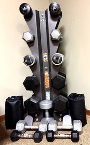 lot 158H image: LL - Hoist Dumbbell Rack with Assorted Dumbbells and Weights