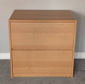lot 84 image: LR - 2-Drawer Wood Finish Lateral File Cabinet
