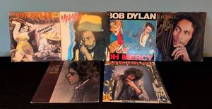 lot 88 image: LR - Lot of 6 Bob Dylan and Bob Marley Vinyl Records
