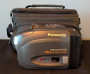 lot 137 image: LR - Panasonic Palmcorder PV-A227 Camcorder with Case, 16x Optical Zoom
