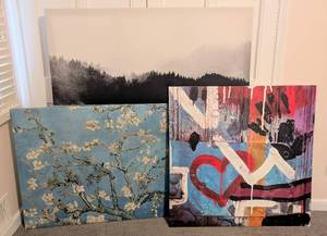 lot 138 image: BR - Set of 3 Ikea Canvas Wall Art Prints