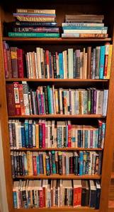 lot 146 image: LL - Large Assorted Bookshelf Collection Including History, Novels, Reference, and Nonfiction