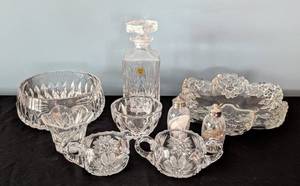 lot 180 image: Assorted Vintage Crystal Servingware Collection Including Capri Decanter