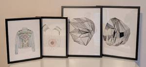 lot 182 image: ML - Set of 4 Framed Ikea Art Prints, Assorted Designs