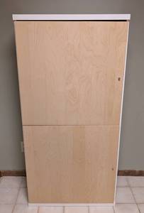 lot 190 image: LL - Tall 2-Door Storage Cabinet with Shelves