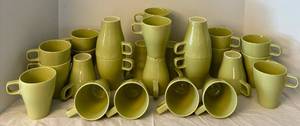 lot 191H image: DR - Set of 25 IKEA Fargrik Lime Green Mugs