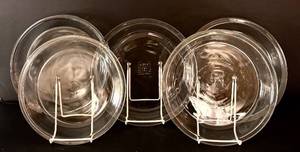 lot 218H image: K - Set of 6 Pyrex Glass Pie Dishes Assorted Sizes up to 10 Inches