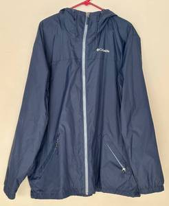 lot 229H image: LR - Columbia Navy Blue Wind or Rain Jacket Size 2XT