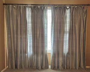 lot 238H image: MBR - Set of 4 Gray Curtain Panels with Room Darkening Shades, 82x50 Inches Each