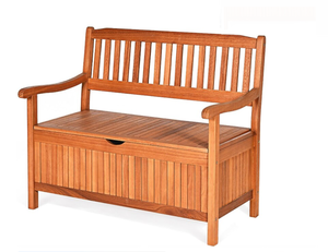 lot 53 image: Costway 50-Gallon Brown Wood Deck Box