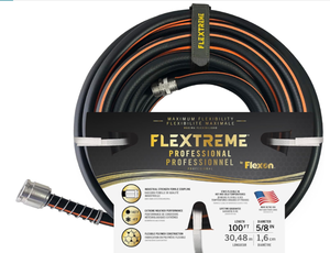 lot 119 image: Flexon Flextreme Pro 58 x 100ft Performance Rubber Garden Hose  Heavy-Duty, Kink-Resistant, All-Weather Flexibility, Industrial-Grade Couplings, Durable Outdoor Watering Hose for Lawn & Garden