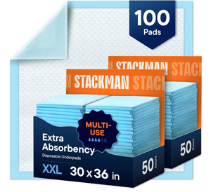 lot 120 image: Incontinence Mattress Covers for 30x36 Bed 100 Pack Quick Dry Bed Protectors Leak Proof (Missing Some Pads, Will Not Be Complete Set)